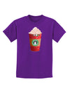 Merry Christmas Latte Cup Childrens Dark T-Shirt-Childrens T-Shirt-TooLoud-Purple-X-Small-Davson Sales