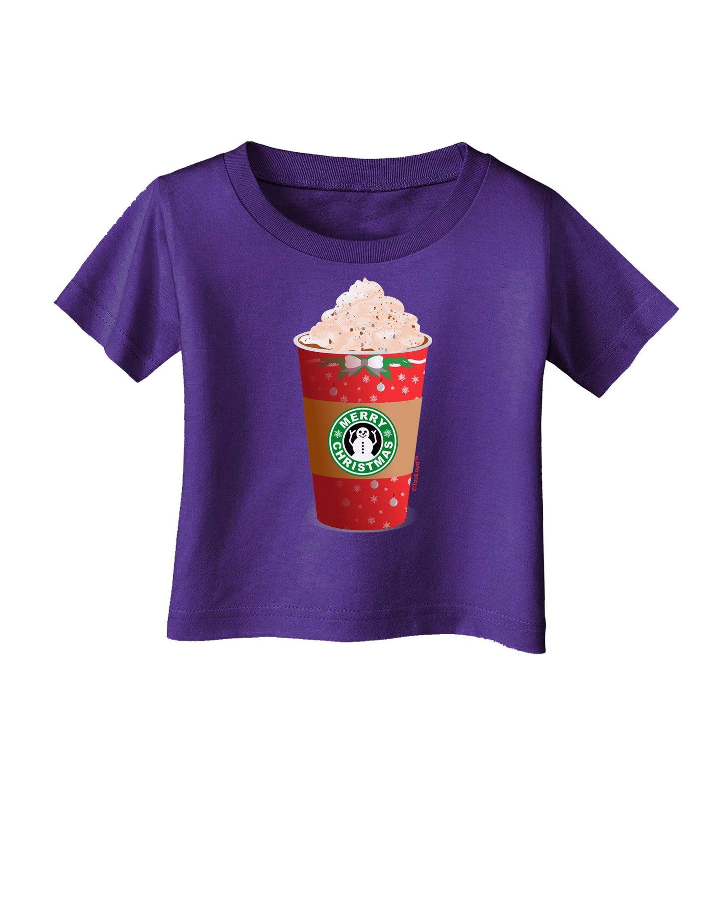 Merry Christmas Latte Cup Infant T-Shirt Dark-Infant T-Shirt-TooLoud-Purple-06-Months-Davson Sales