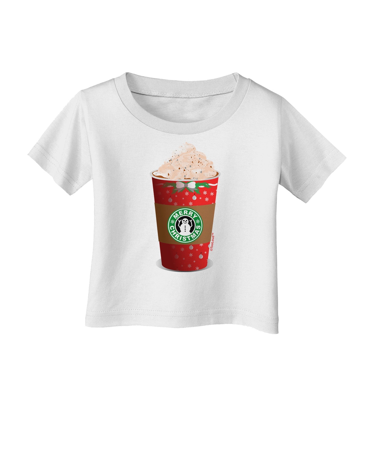 Merry Christmas Latte Cup Infant T-Shirt-Infant T-Shirt-TooLoud-White-06-Months-Davson Sales
