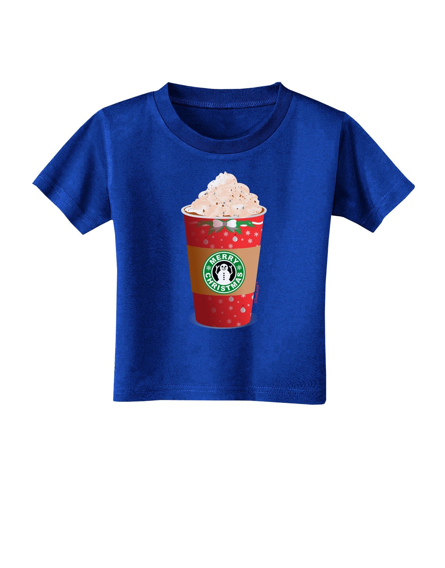 Merry Christmas Latte Cup Toddler T-Shirt Dark-Toddler T-Shirt-TooLoud-Royal-Blue-2T-Davson Sales