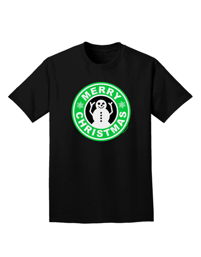 Merry Christmas Latte Logo Adult Dark T-Shirt-Mens T-Shirt-TooLoud-Black-Small-Davson Sales