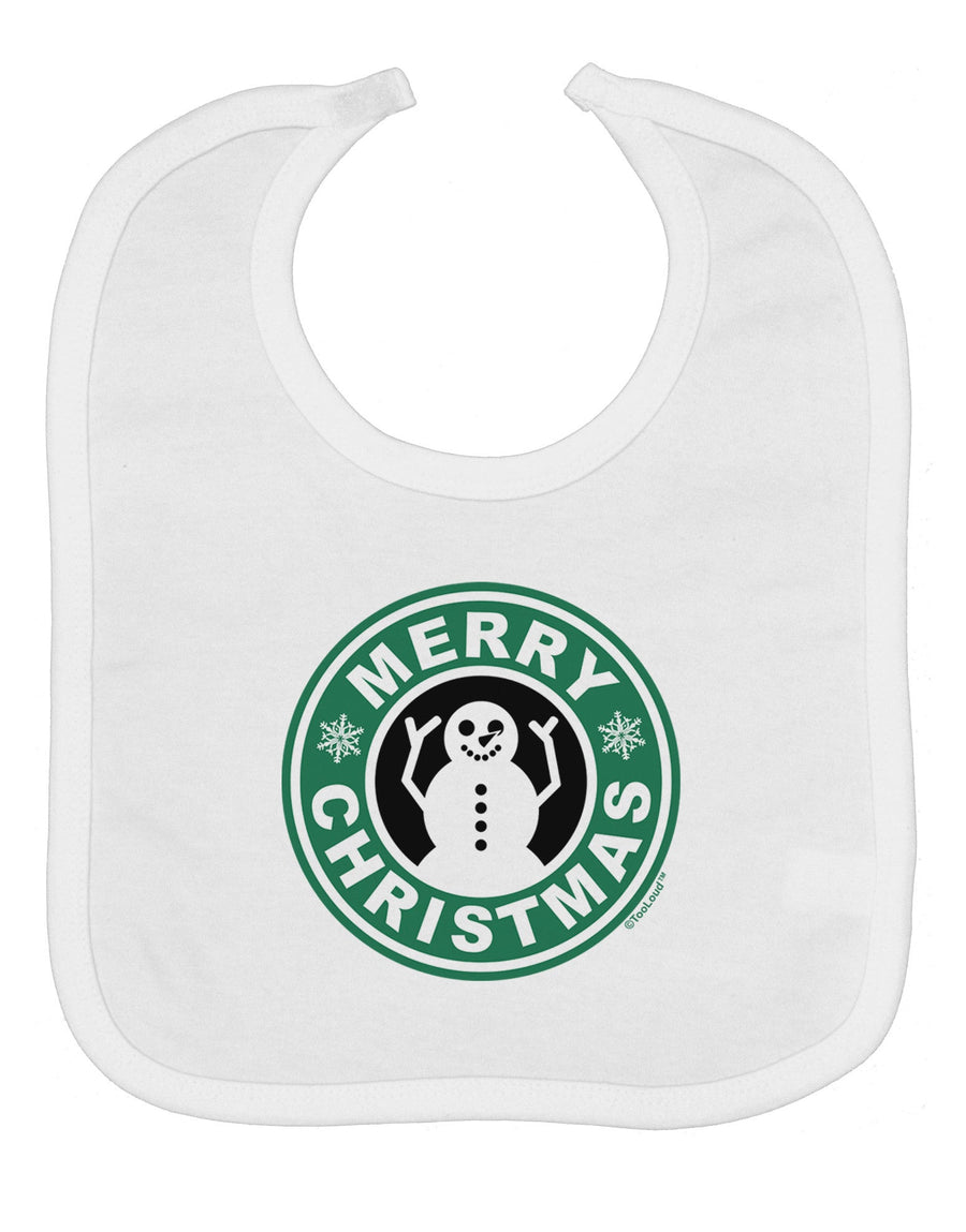 Merry Christmas Latte Logo Baby Bib