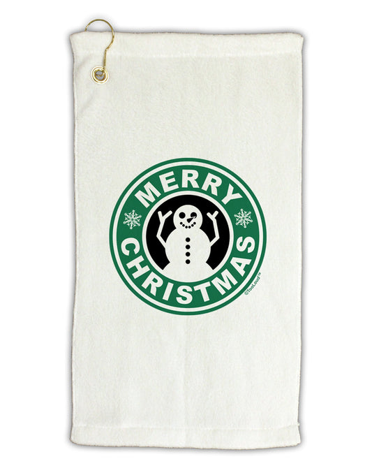 Merry Christmas Latte Logo Micro Terry Gromet Golf Towel 16 x 25 inch-Golf Towel-TooLoud-White-Davson Sales