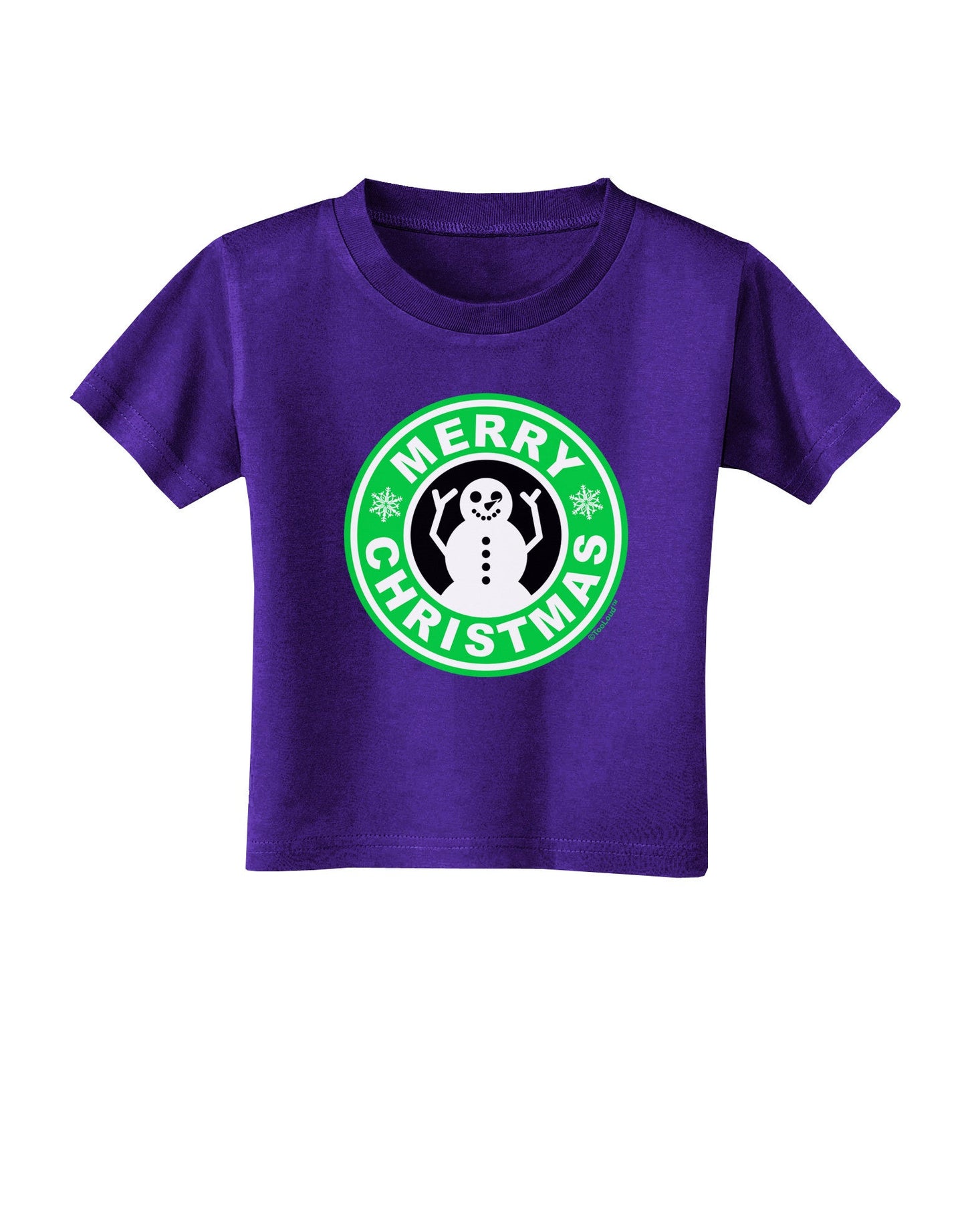 Merry Christmas Latte Logo Toddler T-Shirt Dark-Toddler T-Shirt-TooLoud-Purple-2T-Davson Sales
