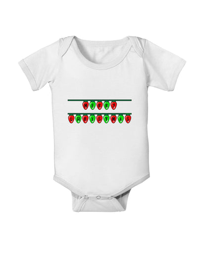 Merry Christmas Lights Red and Green Baby Romper Bodysuit-Baby Romper-TooLoud-White-06-Months-Davson Sales