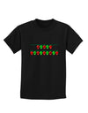 Merry Christmas Lights Red and Green Childrens Dark T-Shirt-Childrens T-Shirt-TooLoud-Black-X-Small-Davson Sales