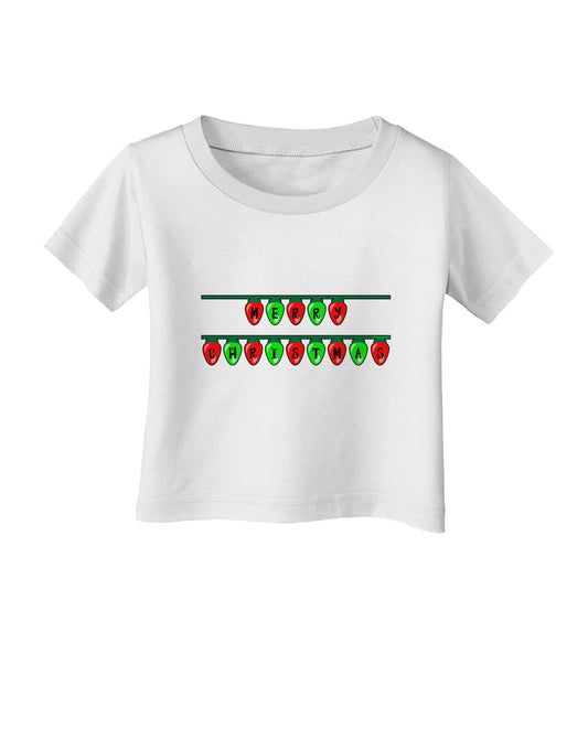 Merry Christmas Lights Red and Green Infant T-Shirt-Infant T-Shirt-TooLoud-White-06-Months-Davson Sales