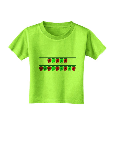 Merry Christmas Lights Red and Green Toddler T-Shirt-Toddler T-Shirt-TooLoud-Lime-Green-2T-Davson Sales