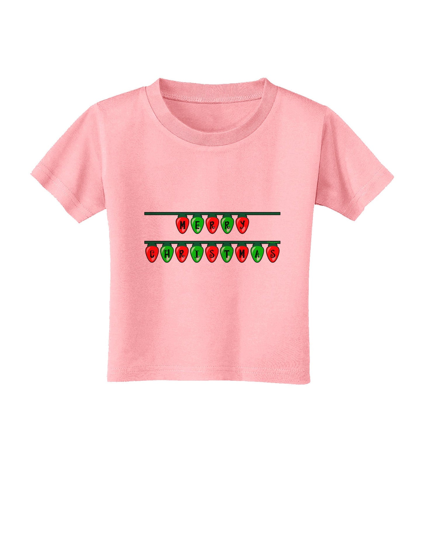 Merry Christmas Lights Red and Green Toddler T-Shirt-Toddler T-Shirt-TooLoud-Candy-Pink-2T-Davson Sales