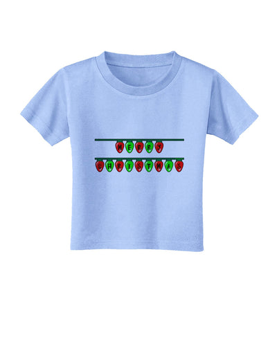 Merry Christmas Lights Red and Green Toddler T-Shirt-Toddler T-Shirt-TooLoud-Aquatic-Blue-2T-Davson Sales