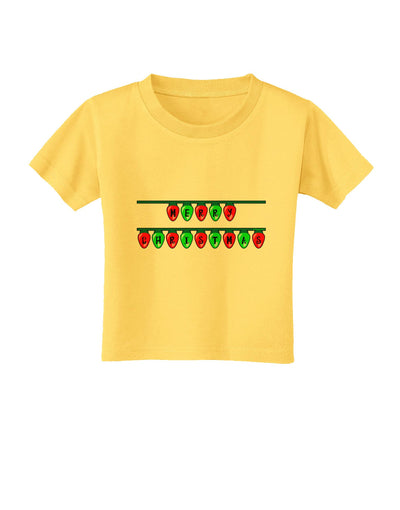 Merry Christmas Lights Red and Green Toddler T-Shirt-Toddler T-Shirt-TooLoud-Yellow-2T-Davson Sales