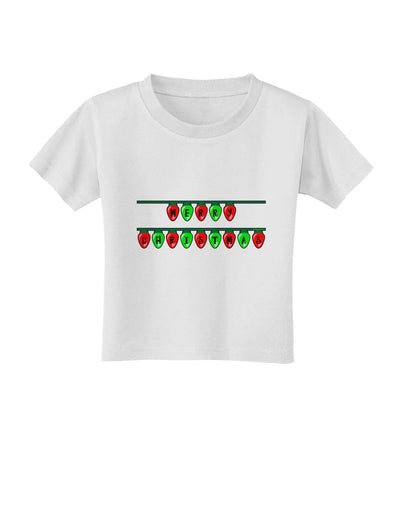 Merry Christmas Lights Red and Green Toddler T-Shirt-Toddler T-Shirt-TooLoud-White-2T-Davson Sales