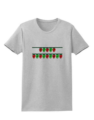 Merry Christmas Lights Red and Green Womens T-Shirt-Womens T-Shirt-TooLoud-AshGray-X-Small-Davson Sales