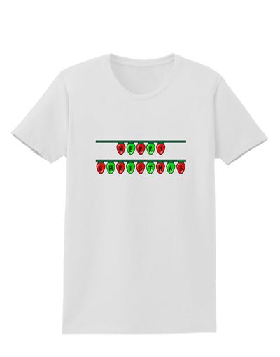 Merry Christmas Lights Red and Green Womens T-Shirt-Womens T-Shirt-TooLoud-White-X-Small-Davson Sales