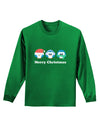 Merry Christmas Penguins See Hear Speak No Evil Adult Long Sleeve Dark T-Shirt-TooLoud-Kelly-Green-Small-Davson Sales