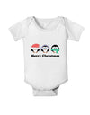 Merry Christmas Penguins See Hear Speak No Evil Baby Romper Bodysuit-Baby Romper-TooLoud-White-06-Months-Davson Sales