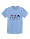 Merry Christmas Penguins See Hear Speak No Evil Childrens T-Shirt-Childrens T-Shirt-TooLoud-Light-Blue-X-Small-Davson Sales