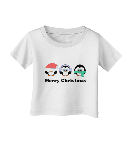 Merry Christmas Penguins See Hear Speak No Evil Infant T-Shirt-Infant T-Shirt-TooLoud-White-06-Months-Davson Sales