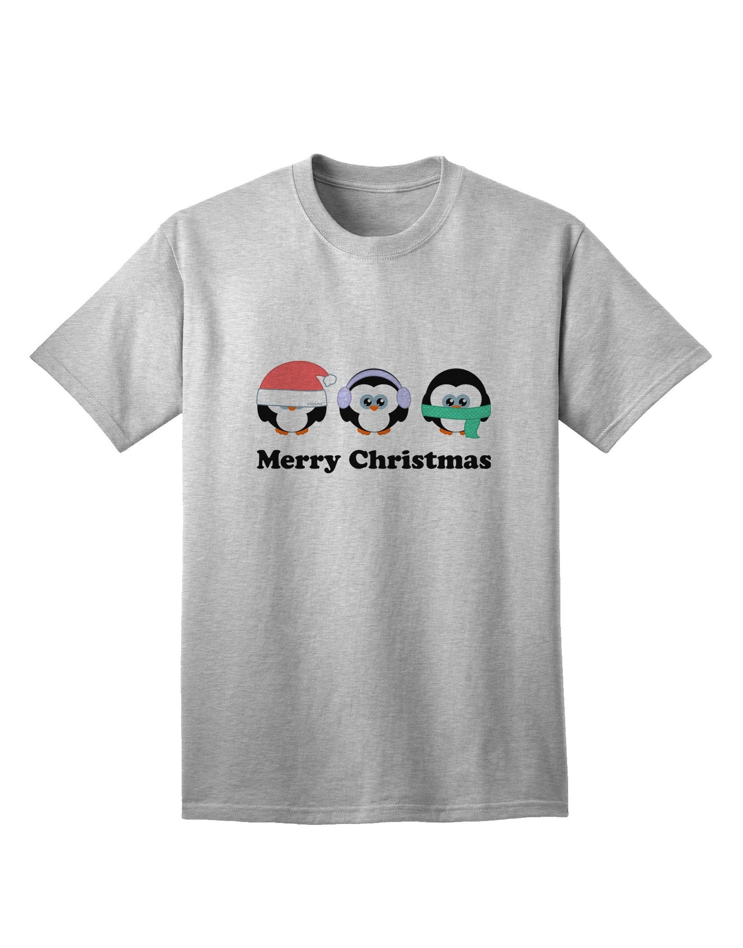 Merry Christmas Penguins - See, Hear, Speak No Evil: Premium Adult T-Shirt Collection-Mens T-shirts-TooLoud-AshGray-Small-Davson Sales