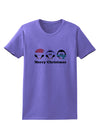 Merry Christmas Penguins See Hear Speak No Evil Womens T-Shirt-Womens T-Shirt-TooLoud-Violet-X-Small-Davson Sales