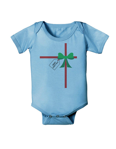 Merry Christmas Present Gift Baby Romper Bodysuit-Baby Romper-TooLoud-Light-Blue-06-Months-Davson Sales