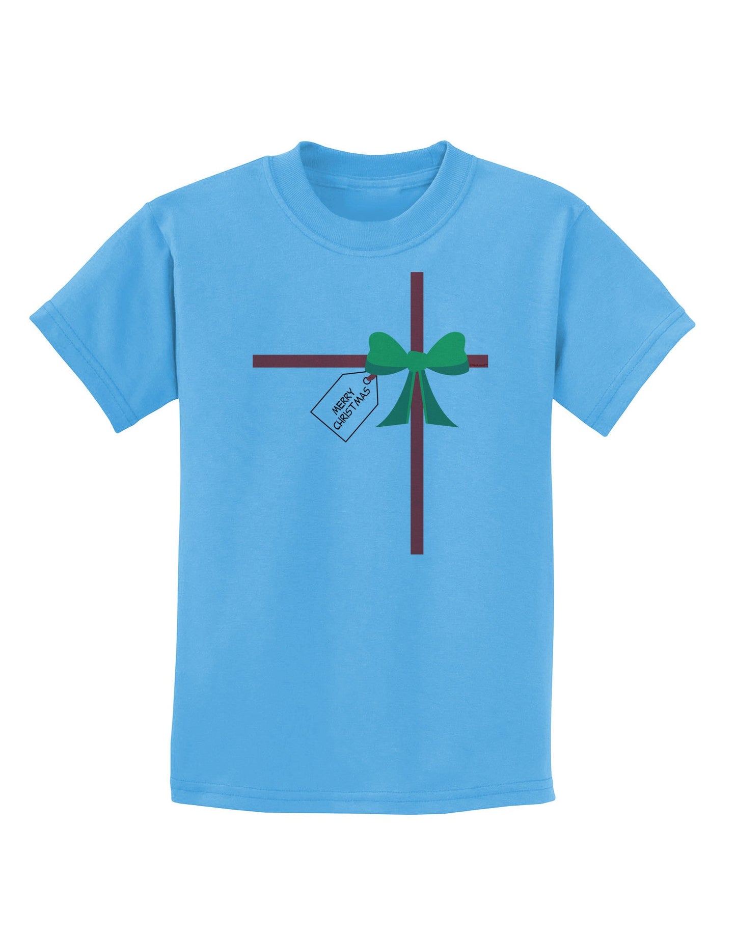 Merry Christmas Present Gift Childrens T-Shirt-Childrens T-Shirt-TooLoud-Aquatic-Blue-X-Small-Davson Sales