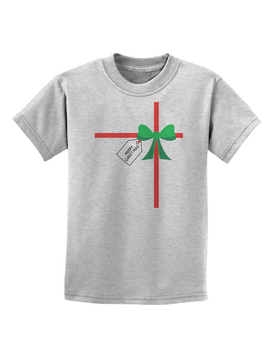 Merry Christmas Present Gift Childrens T-Shirt-Childrens T-Shirt-TooLoud-AshGray-X-Small-Davson Sales