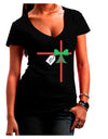 Merry Christmas Present Gift Juniors V-Neck Dark T-Shirt-Womens V-Neck T-Shirts-TooLoud-Black-Juniors Fitted Small-Davson Sales