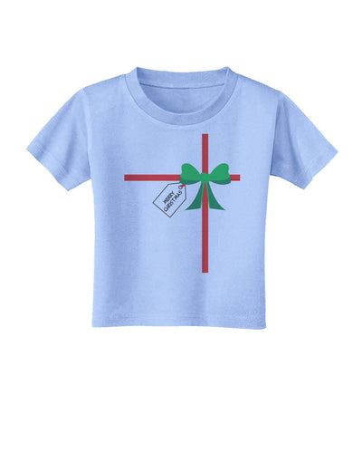 Merry Christmas Present Gift Toddler T-Shirt-Toddler T-Shirt-TooLoud-Aquatic-Blue-2T-Davson Sales