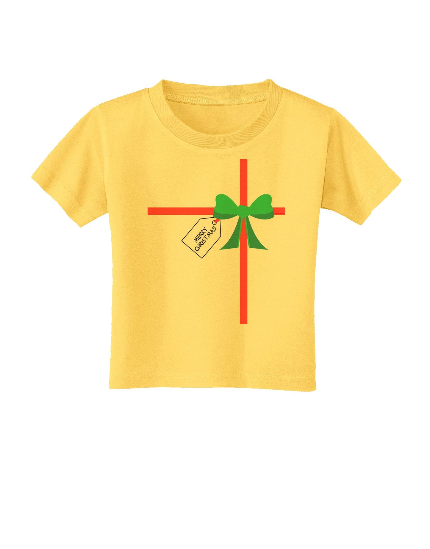 Merry Christmas Present Gift Toddler T-Shirt-Toddler T-Shirt-TooLoud-Yellow-2T-Davson Sales