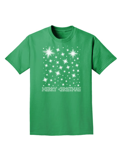 Merry Christmas Shining Night Stars Adult Dark T-Shirt-Mens T-Shirt-TooLoud-Kelly-Green-Small-Davson Sales