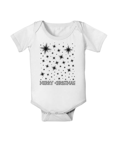 Merry Christmas Shining Night Stars Baby Romper Bodysuit-Baby Romper-TooLoud-White-06-Months-Davson Sales