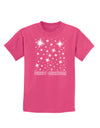 Merry Christmas Shining Night Stars Childrens Dark T-Shirt-Childrens T-Shirt-TooLoud-Sangria-X-Small-Davson Sales