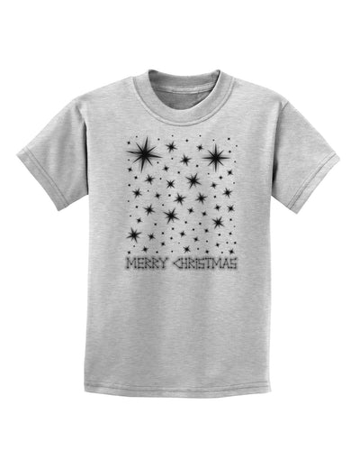 Merry Christmas Shining Night Stars Childrens T-Shirt-Childrens T-Shirt-TooLoud-AshGray-X-Small-Davson Sales