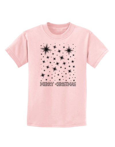 Merry Christmas Shining Night Stars Childrens T-Shirt-Childrens T-Shirt-TooLoud-PalePink-X-Small-Davson Sales