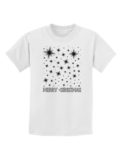 Merry Christmas Shining Night Stars Childrens T-Shirt-Childrens T-Shirt-TooLoud-White-X-Small-Davson Sales