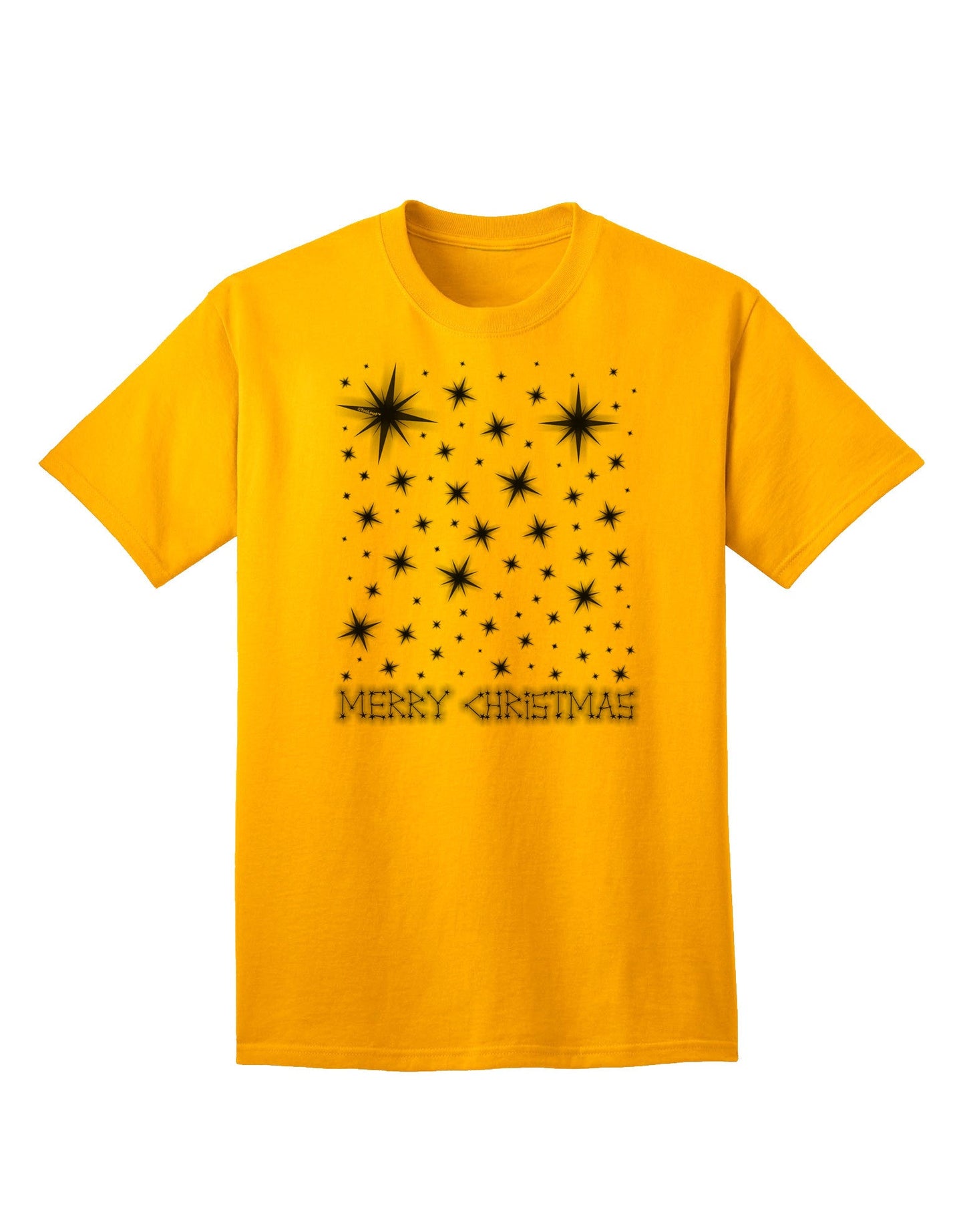 Merry Christmas Shining Night Stars - Premium Adult T-Shirt for Festive Celebrations-Mens T-shirts-TooLoud-Gold-Small-Davson Sales