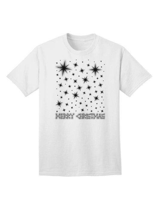 Merry Christmas Shining Night Stars - Premium Adult T-Shirt for Festive Celebrations-Mens T-shirts-TooLoud-White-Small-Davson Sales