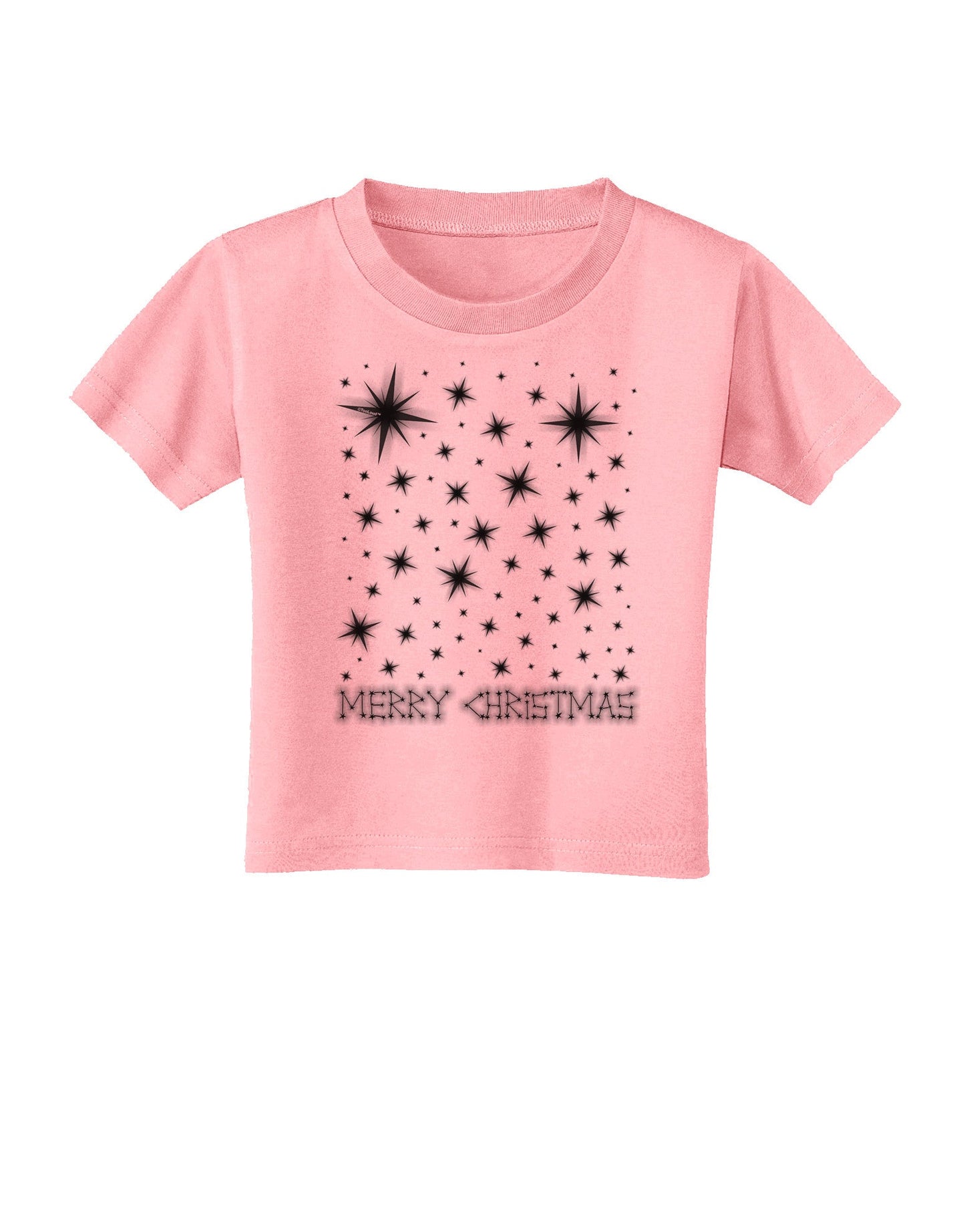 Merry Christmas Shining Night Stars Toddler T-Shirt-Toddler T-Shirt-TooLoud-Candy-Pink-2T-Davson Sales