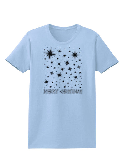 Merry Christmas Shining Night Stars Womens T-Shirt-Womens T-Shirt-TooLoud-Light-Blue-X-Small-Davson Sales