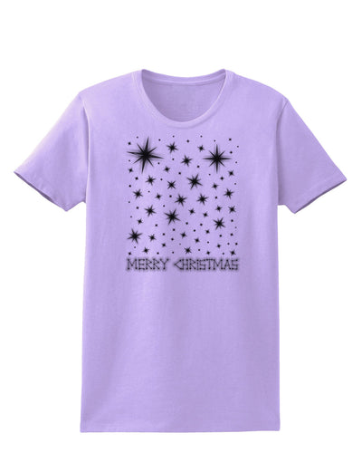 Merry Christmas Shining Night Stars Womens T-Shirt-Womens T-Shirt-TooLoud-Lavender-X-Small-Davson Sales