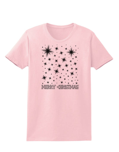 Merry Christmas Shining Night Stars Womens T-Shirt-Womens T-Shirt-TooLoud-PalePink-X-Small-Davson Sales