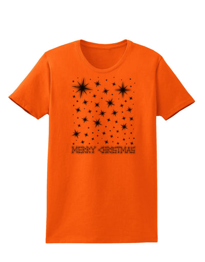 Merry Christmas Shining Night Stars Womens T-Shirt-Womens T-Shirt-TooLoud-Orange-X-Small-Davson Sales