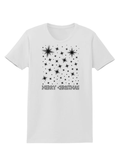 Merry Christmas Shining Night Stars Womens T-Shirt-Womens T-Shirt-TooLoud-White-X-Small-Davson Sales