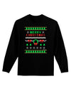 Merry Christmas Ugly Christmas Sweater Adult Long Sleeve Dark T-Shirt-TooLoud-Black-Small-Davson Sales