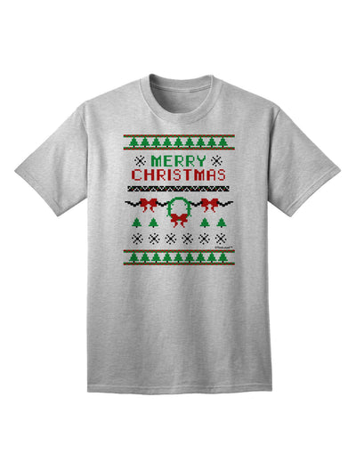 Merry Christmas Ugly Christmas Sweater Adult T-Shirt-Mens T-Shirt-TooLoud-AshGray-Small-Davson Sales