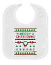 Merry Christmas Ugly Christmas Sweater Baby Bib