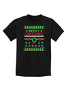 Merry Christmas Ugly Christmas Sweater Childrens Dark T-Shirt-Childrens T-Shirt-TooLoud-Black-X-Small-Davson Sales
