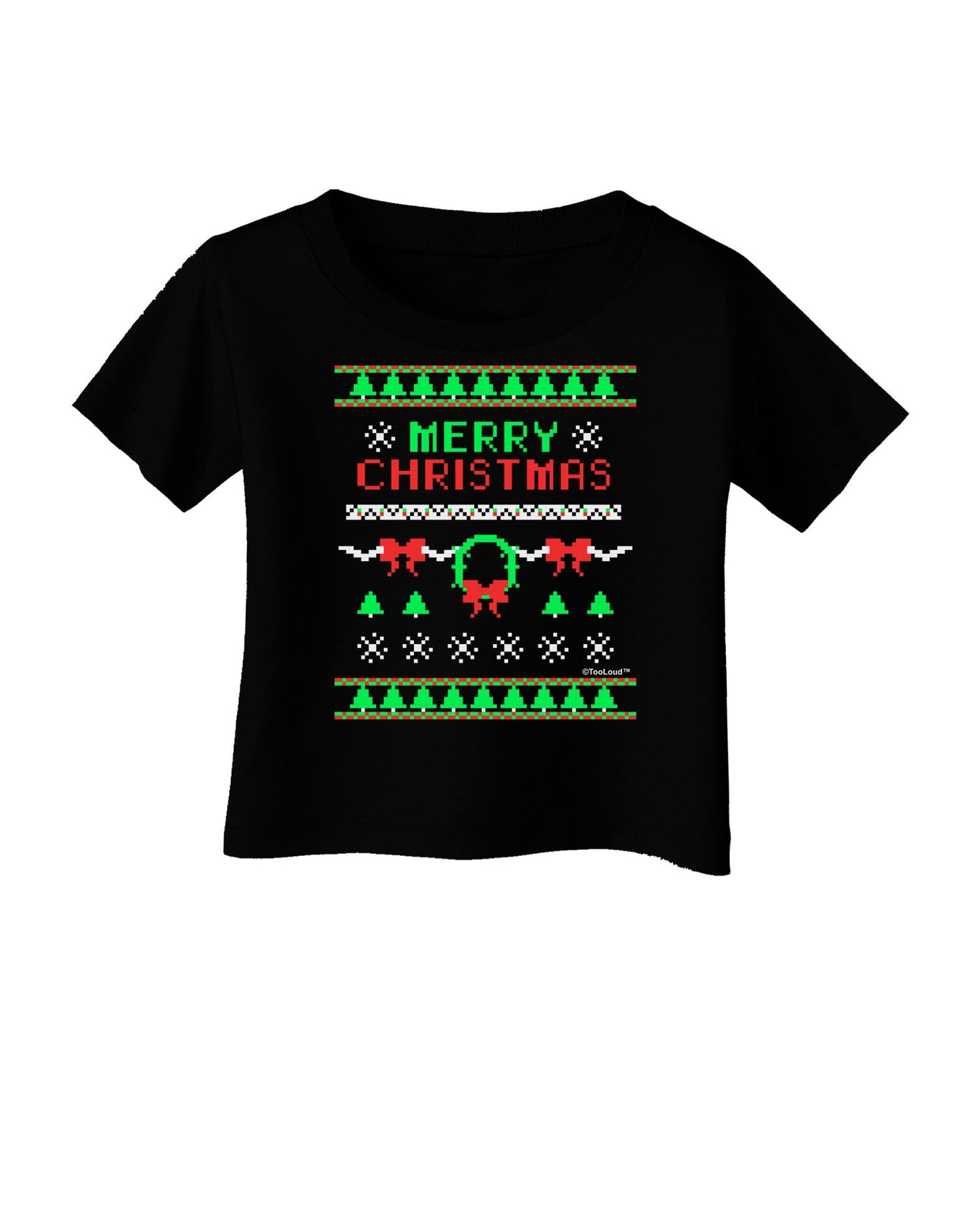 Merry Christmas Ugly Christmas Sweater Infant T-Shirt Dark-Infant T-Shirt-TooLoud-Black-06-Months-Davson Sales