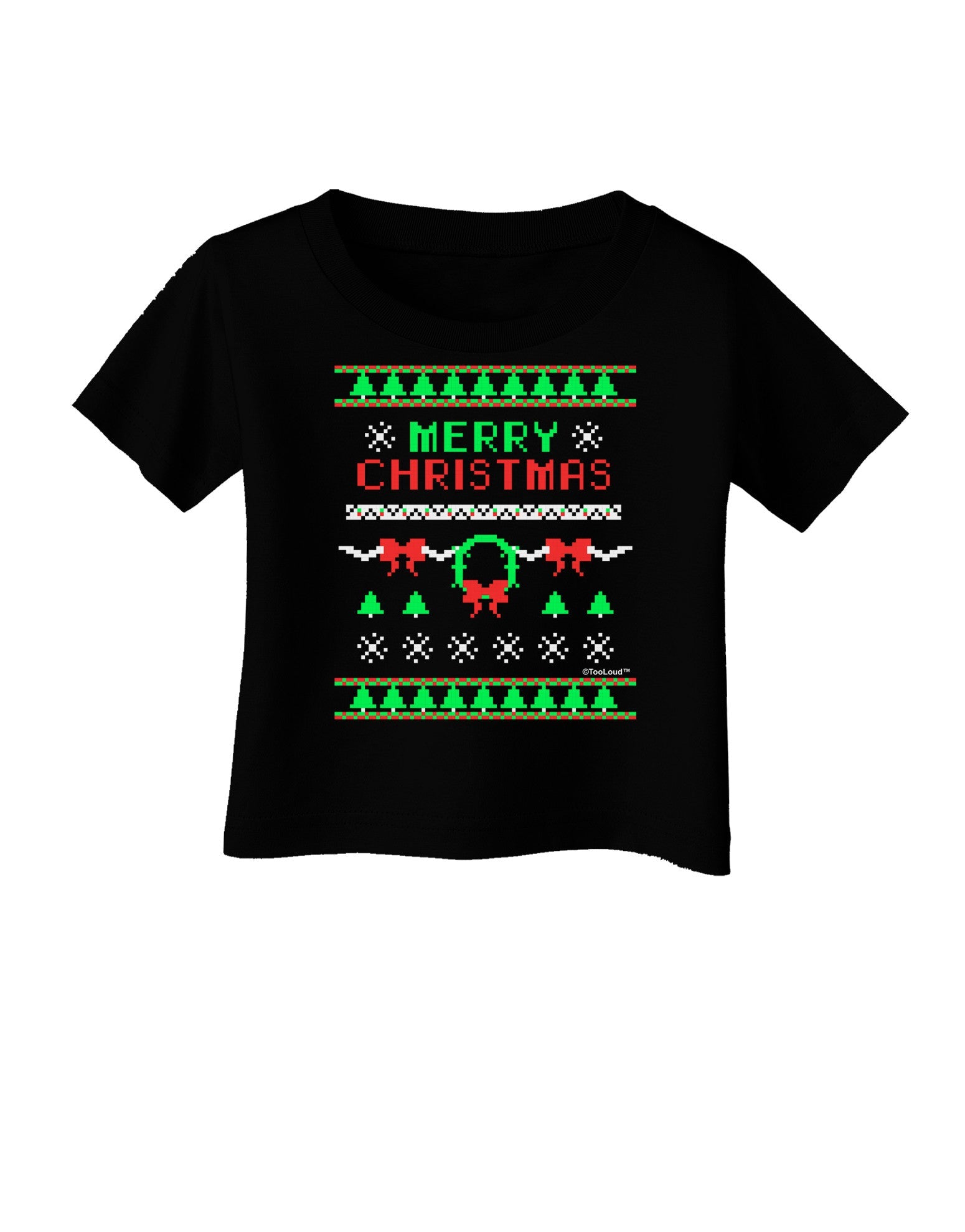 Merry Christmas Ugly Christmas Sweater Infant T-Shirt Dark-Infant T-Shirt-TooLoud-Black-06-Months-Davson Sales